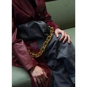 Bottega Veneta Black Leather Chain Pouch